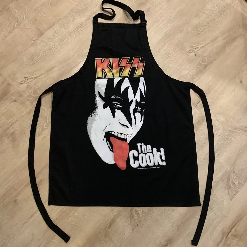 KISS The Cook Gene Simmons Demon Tongue Chef Kitchen Apron Adult Rock Band 2007